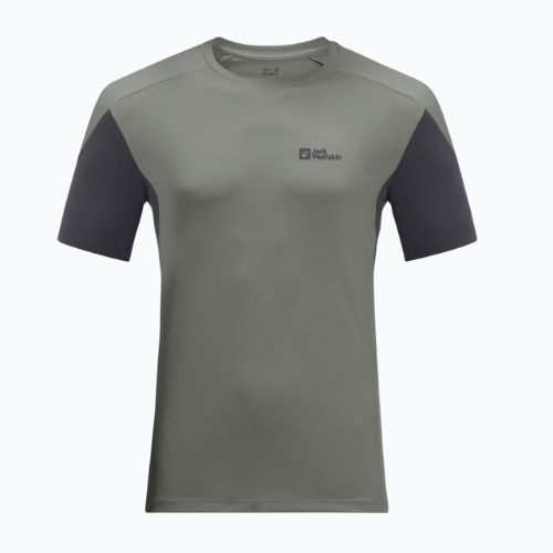 Tricou de trekking pentru bărbați Jack Wolfskin Narrows verde 1807353