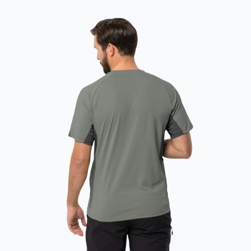 Tricou de trekking pentru bărbați Jack Wolfskin Narrows verde 1807353