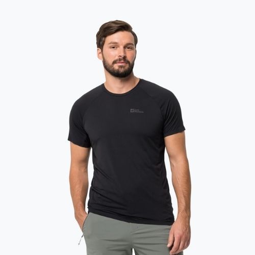 Tricou de trekking pentru bărbați Jack Wolfskin Prelight Pro negru 1809251