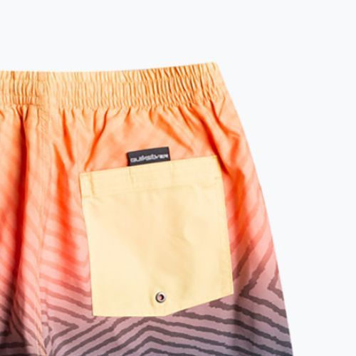 Pantaloni scurți de baie bărbați Quiksilver Everyday Warped Logo Volley 17" albastru marin și portocaliu EQYJV04000-BSL6