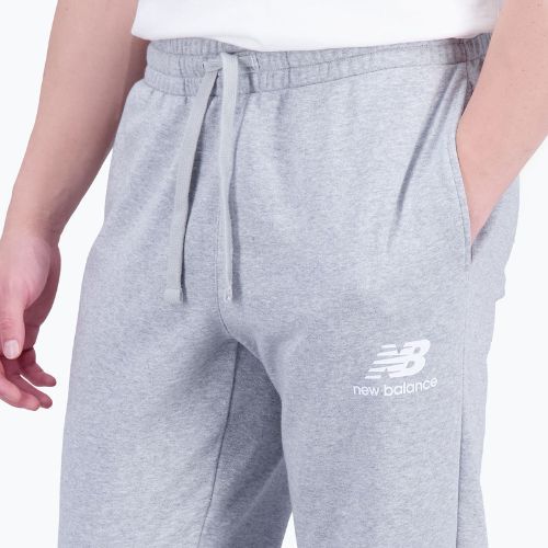 New Balance Essentials Stacked Logo French gri pantaloni de antrenament pentru bărbați NBMP31539AG