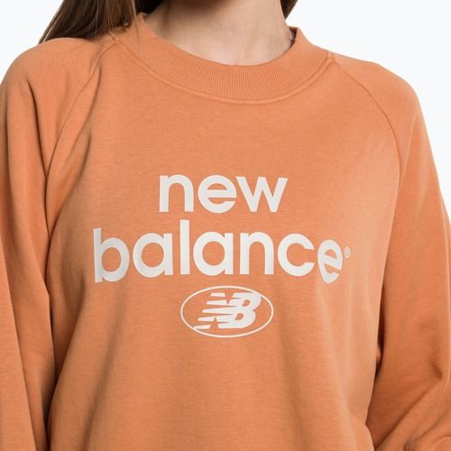 Hanorac de antrenament pentru femei New Balance Essentials Reimagined Archive French Terry Crewneck maro NBWT31508