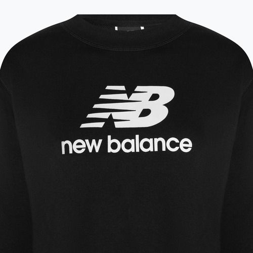 Tricou de antrenament pentru femei New Balance Essentials Essentials Stacked Logo French Terry Hoodie negru NBWT31533