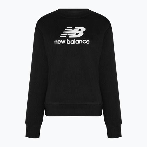 Tricou de antrenament pentru femei New Balance Essentials Essentials Stacked Logo French Terry Hoodie negru NBWT31533
