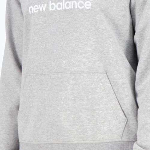 Tricou de antrenament pentru femei New Balance Essentials Essentials Stacked Logo French Terry Hoodie gri NBWT31533