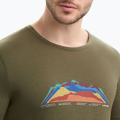 Tricou termic pentru bărbați icebreaker Tech Lite II mountain Tops verde IB0A56VE0691
