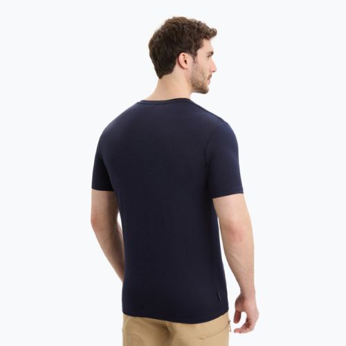 Tricou termic pentru bărbați icebreaker Tech Lite II 7 Mountain Tops albastru marin IB0A56VE4011