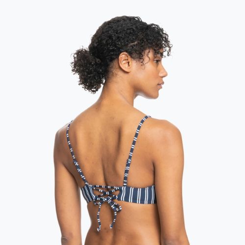 Costum de baie top ROXY Into The Sun Athletic Triangle 2021 mood indigo novela stripe vert