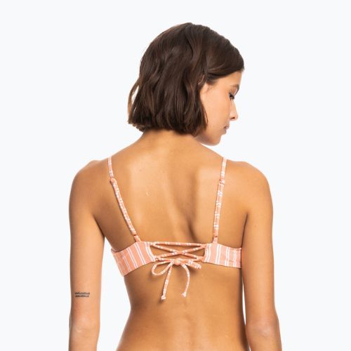 Costum de baie top ROXY Into The Sun Athletic Triangle 2021 papaya punch novelta stripe h