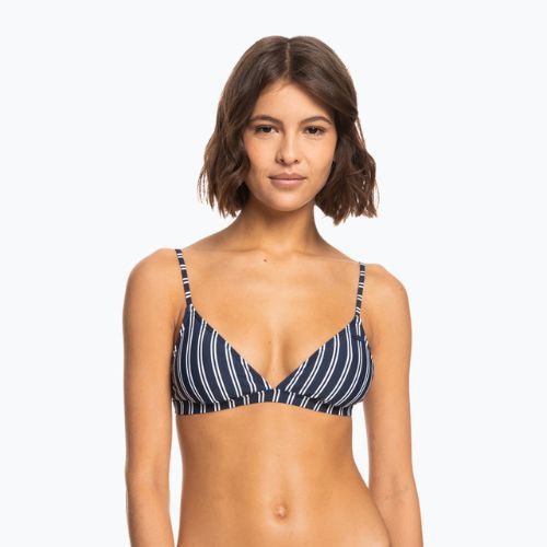 Costum de baie top ROXY Into The Sun Fix Tiki Triangle 2021 mood indigo novela stripe vert