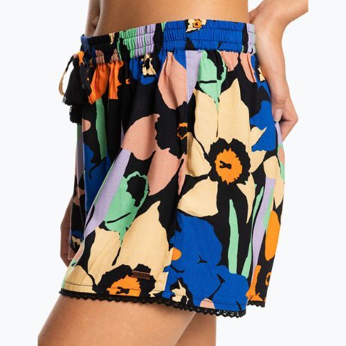 Pantaloni scurți de baie pentru femei ROXY Salty Tan 2021 anthracite flower jammin