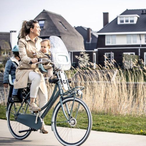 Scaun spate pentru bicicletă pentru cadru bobike Go 1P negru și bej 8012400001