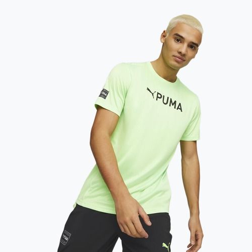 Tricou de antrenament pentru bărbați PUMA Fit Logo Cf Graphic verde 523098 34