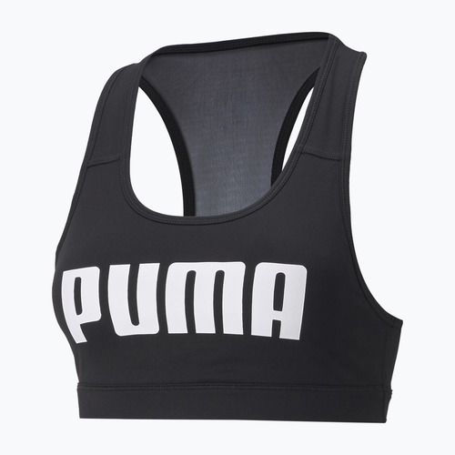 PUMA Mid Impact 4Keeps Graphic PM sutien de fitness negru și alb 520306 91