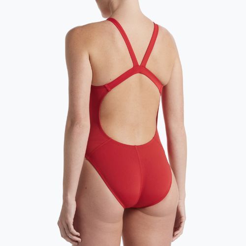 Costum de baie dintr-o singură piesă pentru femei Nike Hydrastrong Solid Fastback roșu NESSA001-614