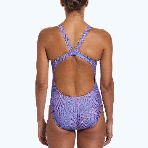 Costum de baie dintr-o singură piesă pentru femei Nike Hydrastrong Multi Print Fastback mov NESSD011-660