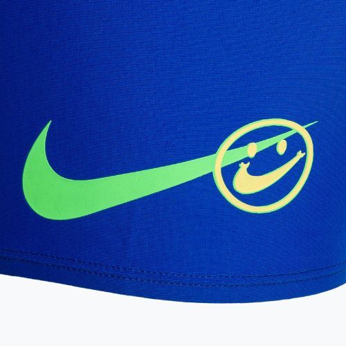 Boxeri de înot pentru copii Nike Multi Logo Square Leg albastru NESSD042-494