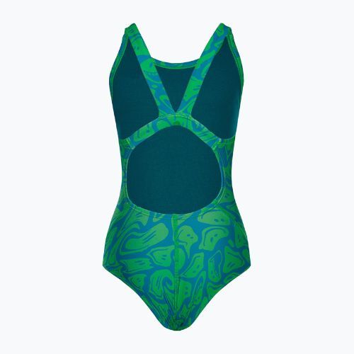 Costum de baie dintr-o singură piesă pentru copii Nike Hydrastrong Multi Print Fastback verde NESSD045-380