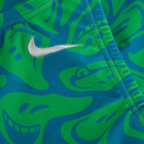 Costum de baie dintr-o singură piesă pentru copii Nike Hydrastrong Multi Print Fastback verde NESSD045-380