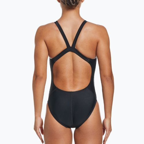 Costum de baie dintr-o singură piesă pentru copii Nike Logo Tape Fastback negru NESSD190-001