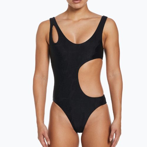 Costum de baie dintr-o singură piesă pentru femei Nike Block Texture negru NESSD288-001