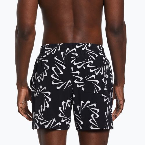Pantaloni scurți de volei Nike Swoosh Line 5" pentru bărbați, negru NESSD509-001