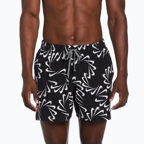 Pantaloni scurți de volei Nike Swoosh Line 5" pentru bărbați, negru NESSD509-001