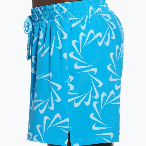Pantaloni scurți de volei Nike Swoosh Line 5" pentru bărbați, albastru NESSD509-480