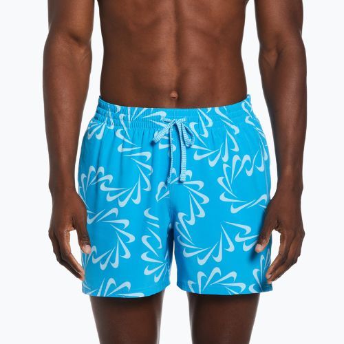 Pantaloni scurți de volei Nike Swoosh Line 5" pentru bărbați, albastru NESSD509-480