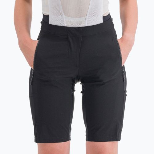 Pantaloni scurți de ciclism Sportful Supergiara Overshort pentru femei, negru 1120510.002