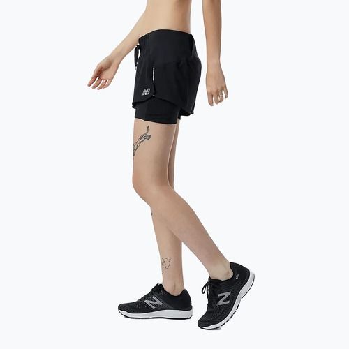 Pantaloni scurți de alergare New Balance Impact Run 2In1 pentru femei, negru WS21270BK
