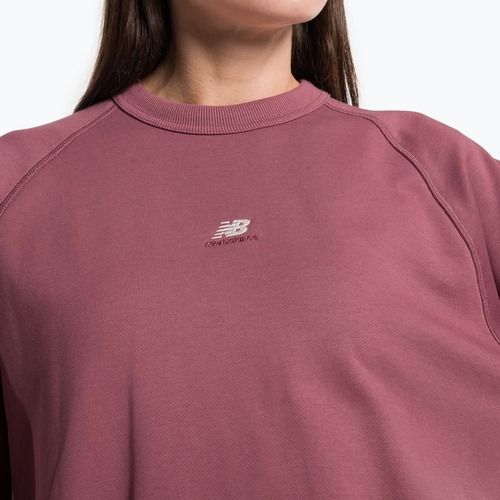 Pulover de antrenament pentru femei New Balance Athletics Remastered French Terry Crewneck roșu WT31500WAD