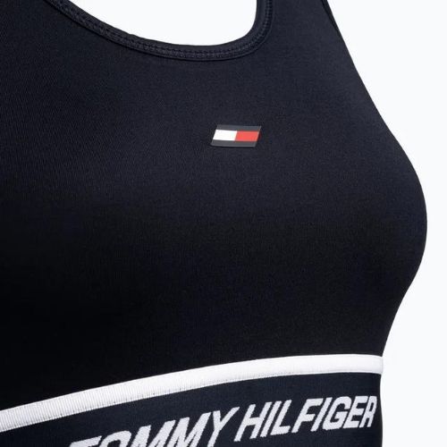 Tommy Hilfiger Mid Int Tape Racer Back sutien de fitness albastru