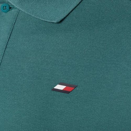 Tricou de antrenament pentru bărbați Tommy Hilfiger Textured Tape Polo verde