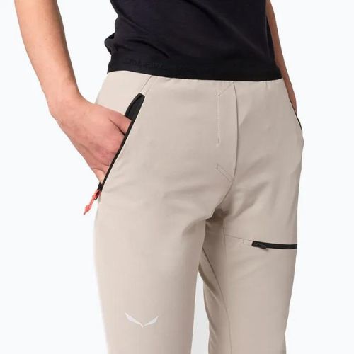 Pantaloni softshell pentru femei Salewa Sella DST Lights oatmeal