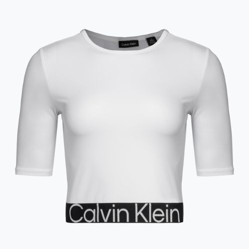 Tricou Calvin Klein Knit alb strălucitor pentru femei