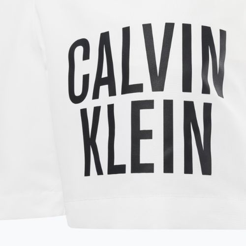 Bărbați Calvin Klein Medium Pantaloni scurți de înot cu cordon, alb