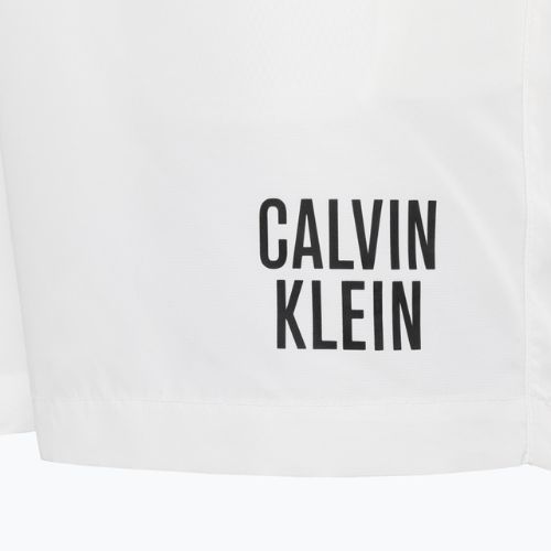 Pantaloni scurți de înot pentru bărbați Calvin Klein Medium Double Waistband alb