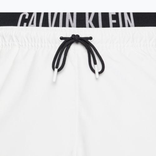Pantaloni scurți de înot pentru bărbați Calvin Klein Medium Double Waistband alb