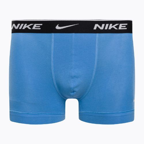 Boxeri pentru bărbați Nike Everyday Cotton Stretch Trunk 3Pk UB1 cu imprimeu swoosh/gri/albastru uni