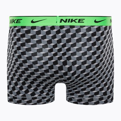 Boxeri pentru bărbați Nike Everyday Cotton Stretch Trunk 3Pk BAU BAU imprimeu geo block/cool grey/negru