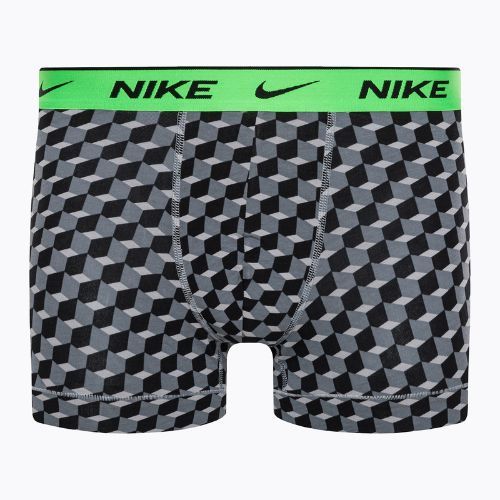 Boxeri pentru bărbați Nike Everyday Cotton Stretch Trunk 3Pk BAU BAU imprimeu geo block/cool grey/negru
