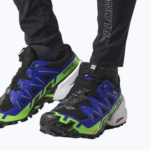 Pantofi de alergare pentru bărbați Salomon Spikecross 6 GTX negru/surf the web/gecko verde