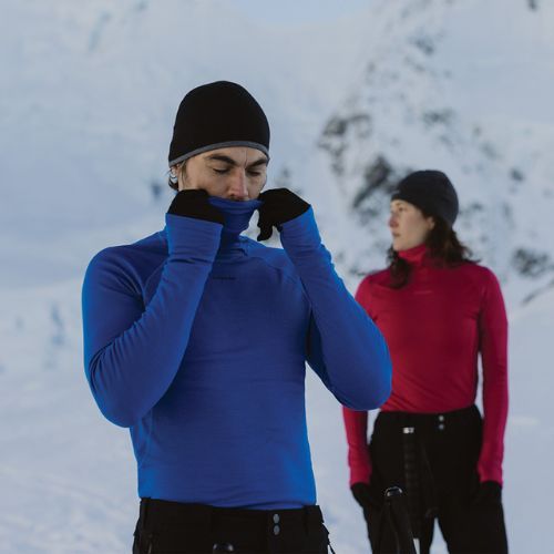 Bărbați Icebreaker Merino Merino Roll Neck tricou termic lazurite