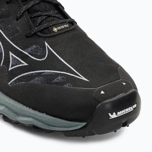 Pantofi de alergare pentru bărbați Mizuno Wave Daichi 7 GTX negru/albastru de mătase/timp torid