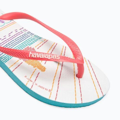 Șlapi de femei Havaianas Slim Local Soul Ibiza roșu/albastru/portocaliu