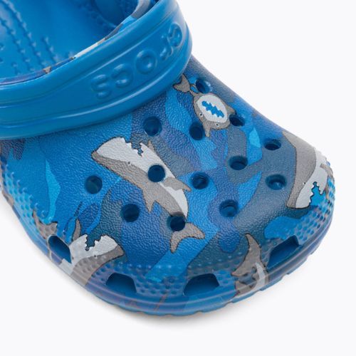 Crocs Classic Shark Clog prep albastru pentru copii flip-flops pentru copii