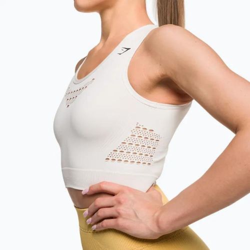 Femei Gymshark Energy Energy Seamless Crop Top cremă alb cremă