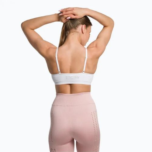 Gymshark Seamless Bralette fără cusături Bralette gât înalt sutien de fitness alb
