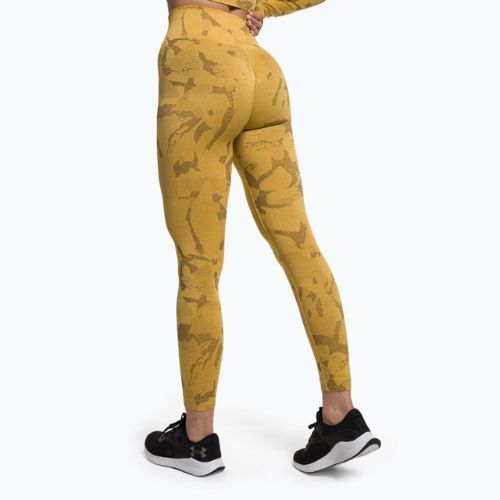 Jambiere de antrenament pentru femei Gymshark Adapt Camo Savanna Seamless galben/alb